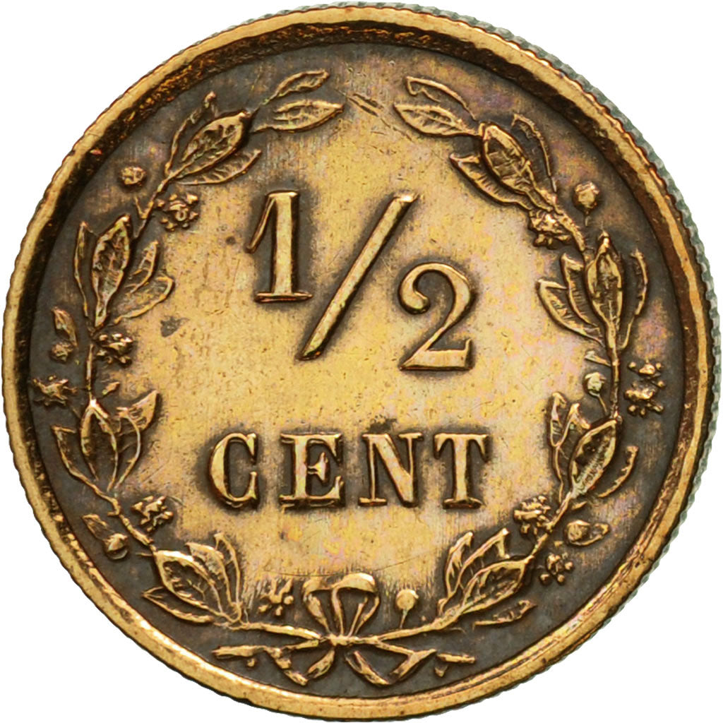 Coin, Netherlands, William III, 1/2 Cent, 1878, EF(40-45), Bronze, KM:109.1