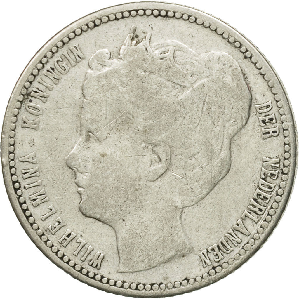Coin, Netherlands, Wilhelmina I, 25 Cents, 1901, VF(20-25), Silver, KM:120.2