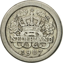 Coin, Netherlands, Wilhelmina I, 5 Cents, 1907, EF(40-45), Copper-nickel, KM:137
