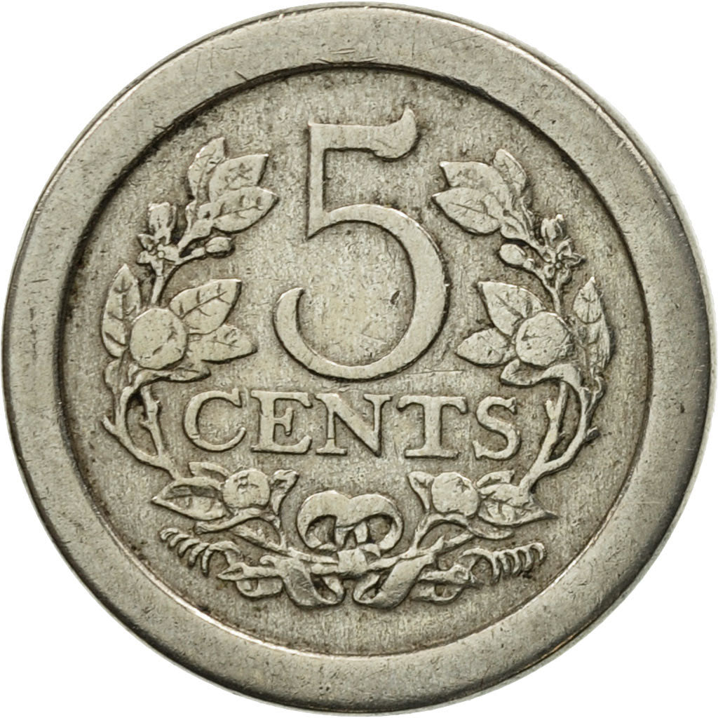 Coin, Netherlands, Wilhelmina I, 5 Cents, 1907, EF(40-45), Copper-nickel, KM:137