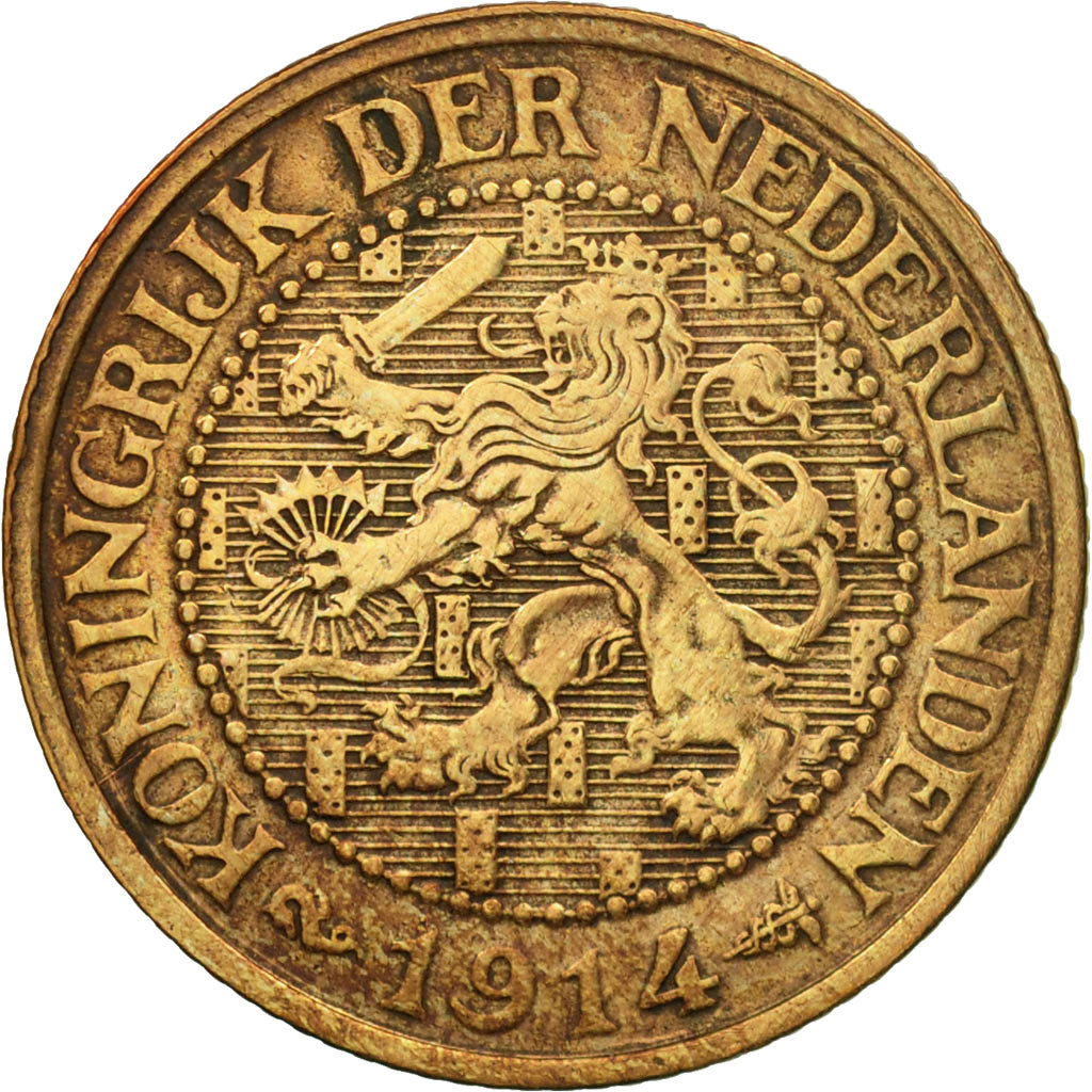 Coin, Netherlands, Wilhelmina I, 2-1/2 Cent, 1914, EF(40-45), Bronze, KM:150