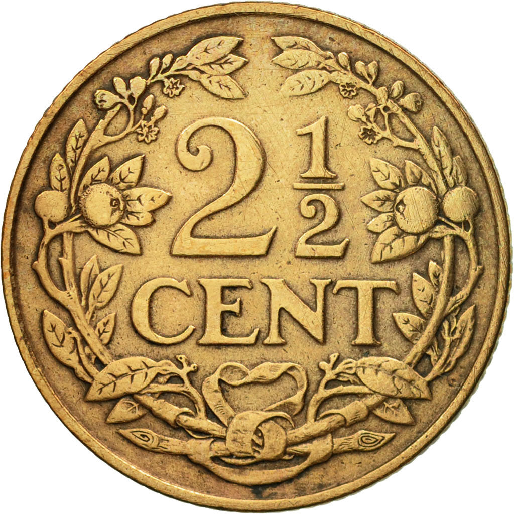 Coin, Netherlands, Wilhelmina I, 2-1/2 Cent, 1914, EF(40-45), Bronze, KM:150