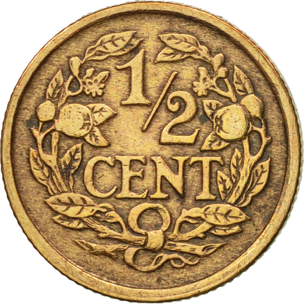 Coin, Netherlands, Wilhelmina I, 1/2 Cent, 1915, EF(40-45), Bronze, KM:138