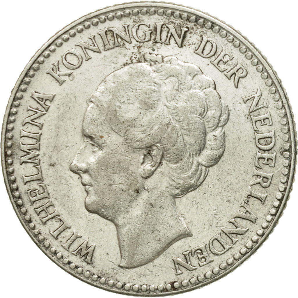 Coin, Netherlands, Wilhelmina I, 1/2 Gulden, 1929, EF(40-45), Silver, KM:160