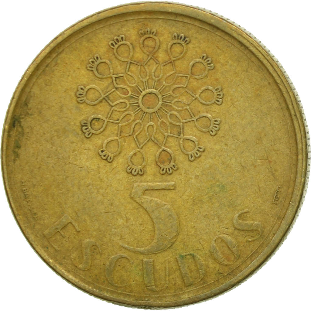 Coin, Portugal, 5 Escudos, 1989, EF(40-45), Nickel-brass, KM:632