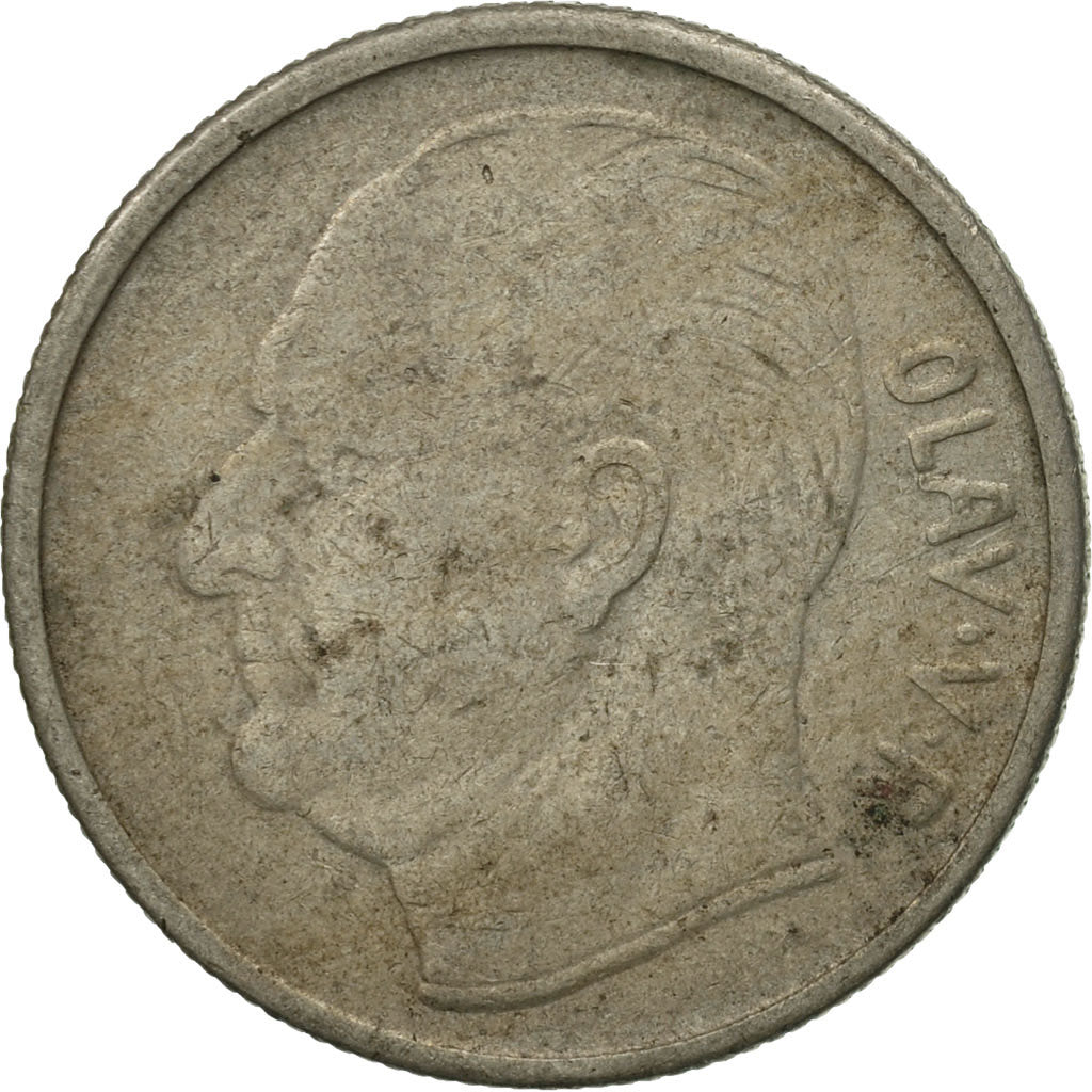 Coin, Norway, Olav V, Krone, 1966, VF(30-35), Copper-nickel, KM:409