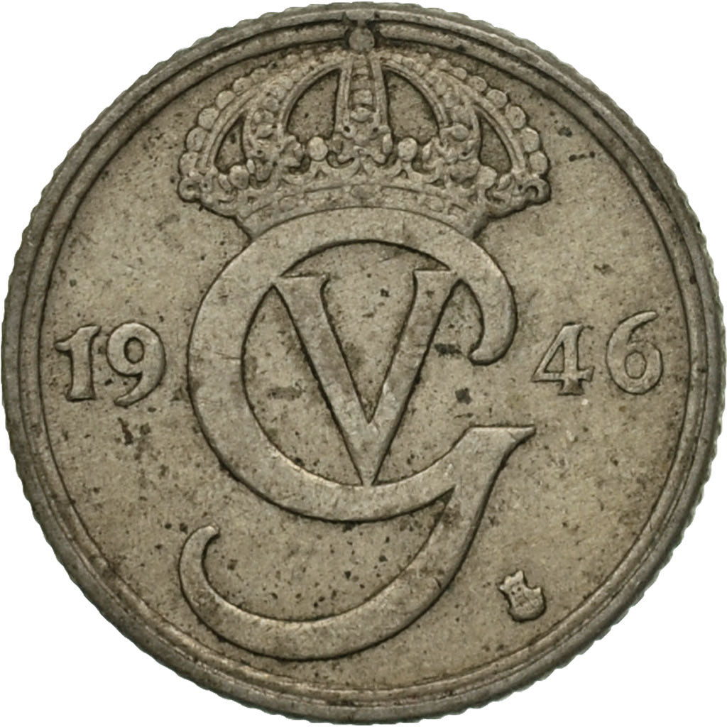 Monnaie, Suède, Gustaf V, 10 Öre, 1946, TB+, Nickel-Bronze, KM:795