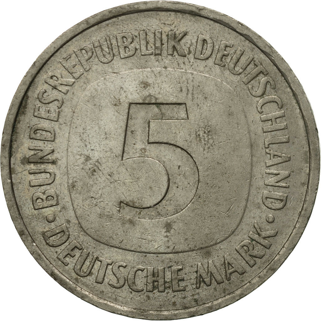 Moneta, GERMANIA - REPUBBLICA FEDERALE, 5 Mark, 1976, Stuttgart, BB, Nichel