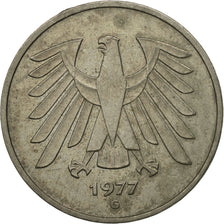 Coin, GERMANY - FEDERAL REPUBLIC, 5 Mark, 1977, Karlsruhe, EF(40-45)