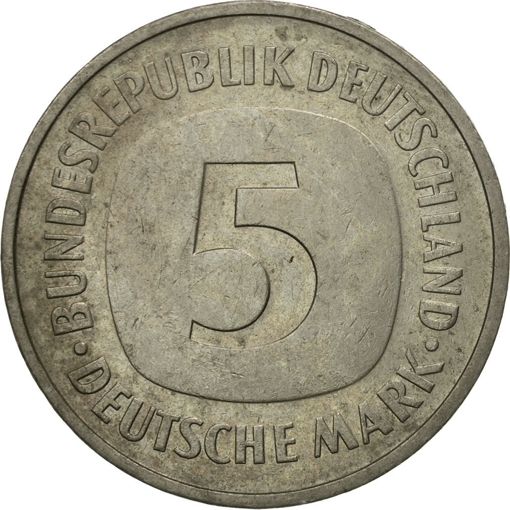 Coin, GERMANY - FEDERAL REPUBLIC, 5 Mark, 1977, Karlsruhe, EF(40-45)