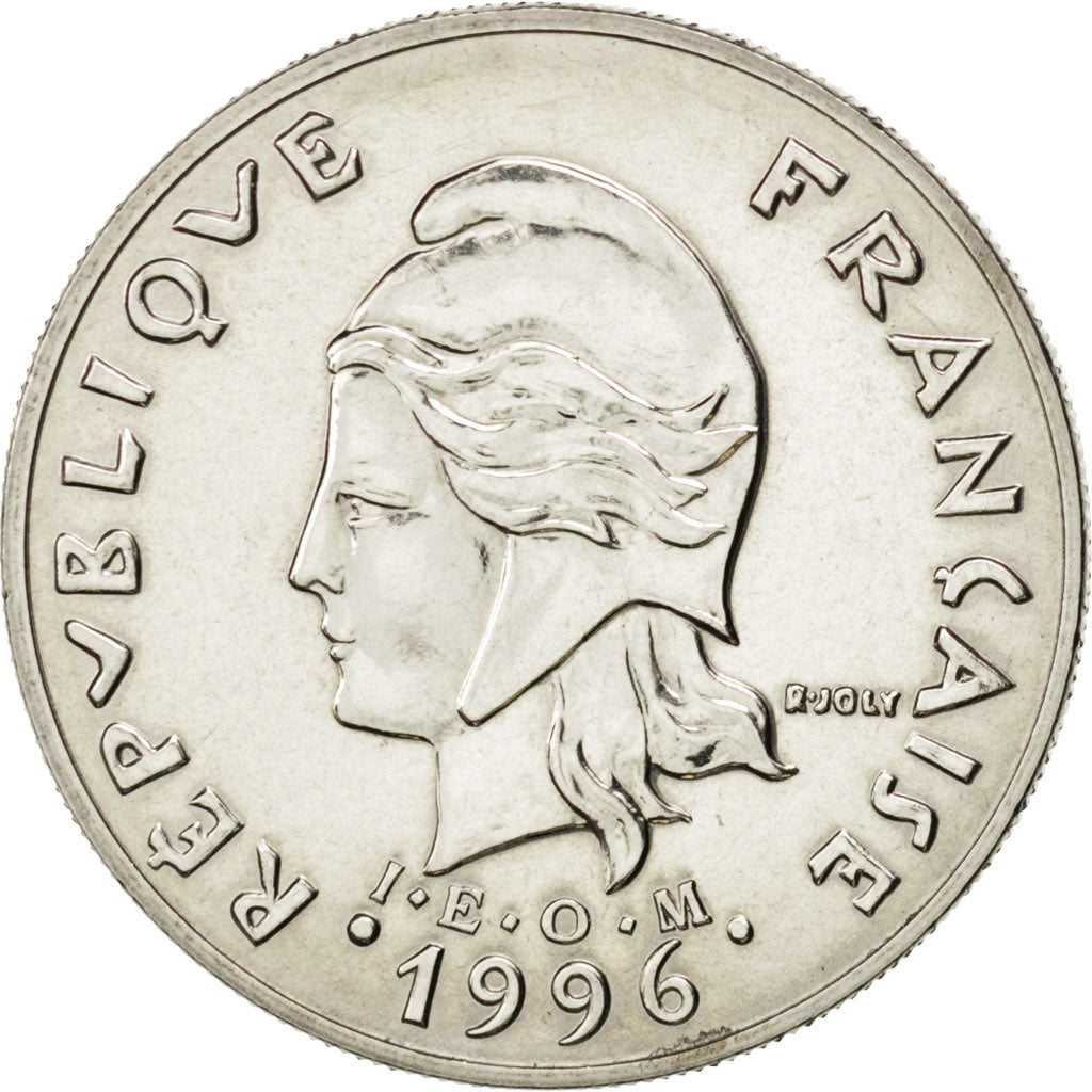 NEW CALEDONIA, 20 Francs, 1996, Paris, KM #12, MS(64), Nickel, 28.5, 10.16
