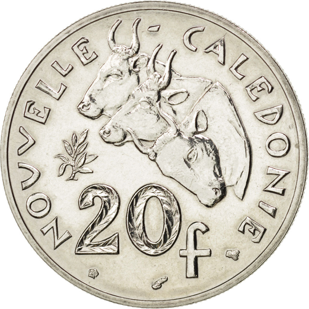 NEW CALEDONIA, 20 Francs, 1996, Paris, KM #12, MS(64), Nickel, 28.5, 10.16