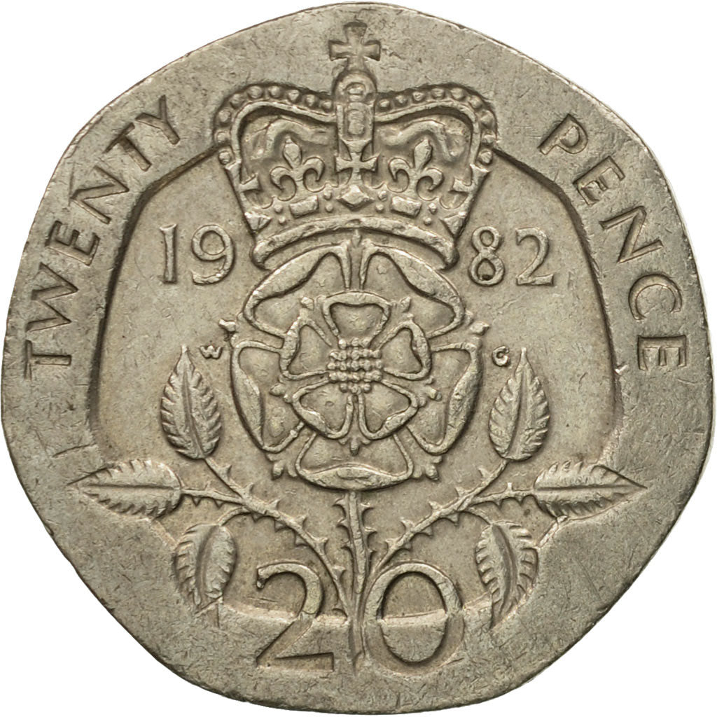 Coin, Great Britain, Elizabeth II, 20 Pence, 1982, EF(40-45), Copper-nickel