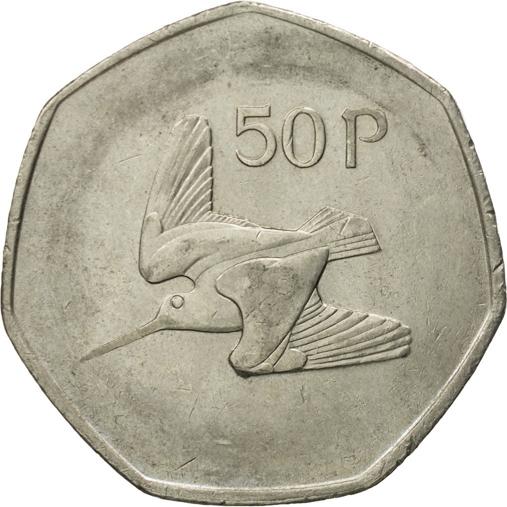 Coin, IRELAND REPUBLIC, 50 Pence, 1988, EF(40-45), Copper-nickel, KM:26