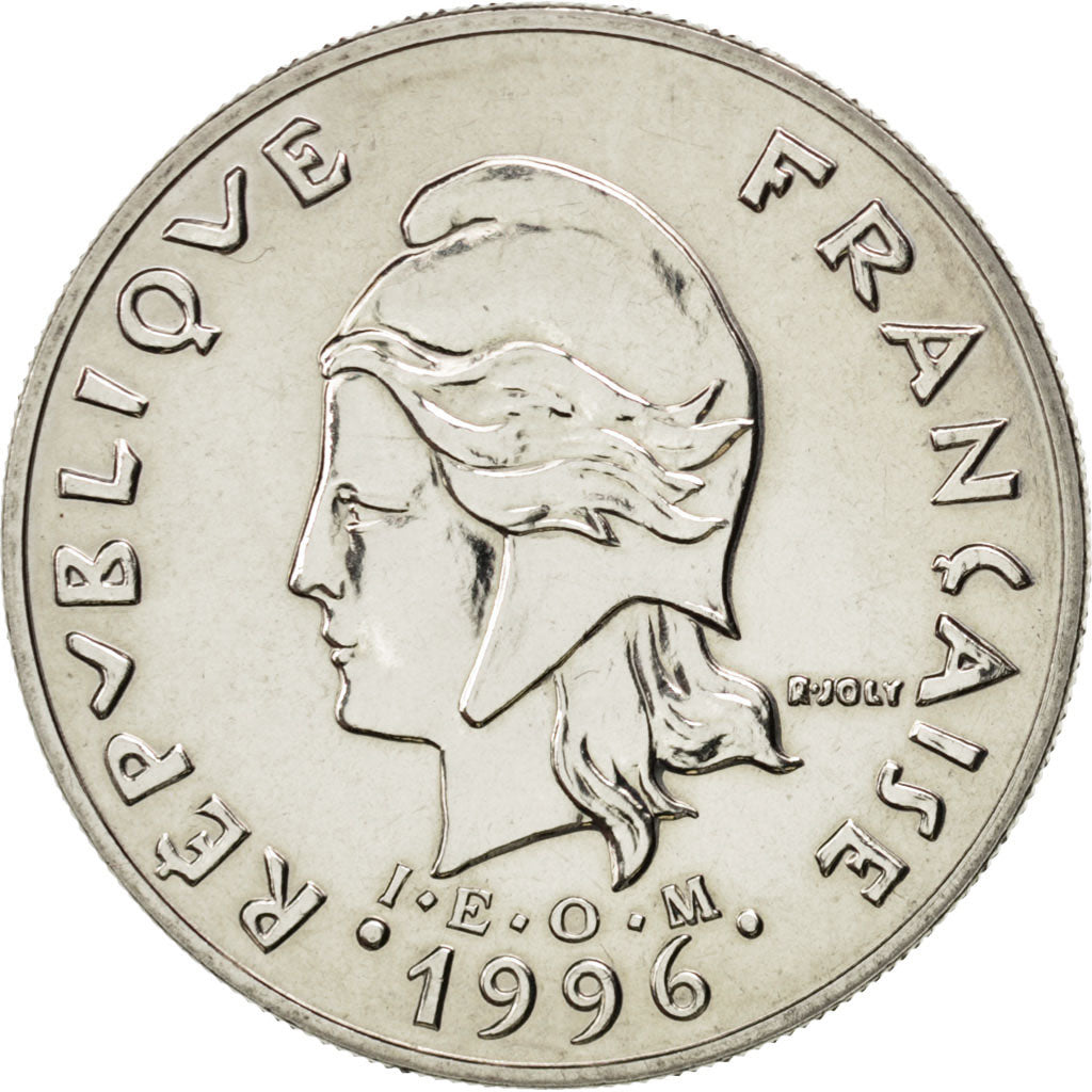 NEW CALEDONIA, 20 Francs, 1996, Paris, KM #12, MS(64), Nickel, 28.5, 10.09