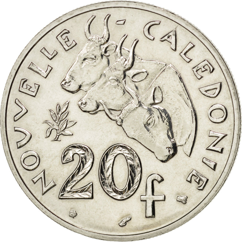 NEW CALEDONIA, 20 Francs, 1996, Paris, KM #12, MS(64), Nickel, 28.5, 10.09