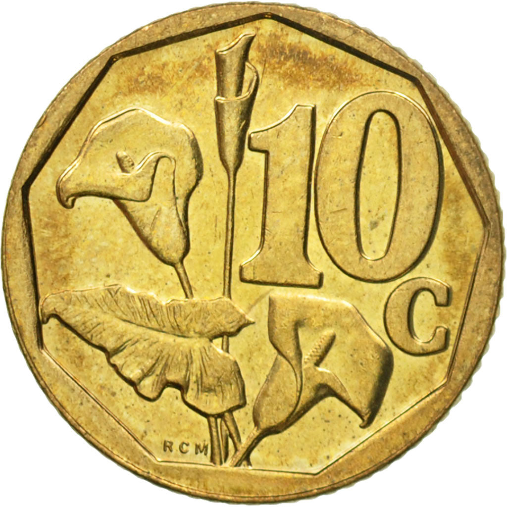 Coin, South Africa, 10 Cents, 1998, AU(50-53), Bronze Plated Steel, KM:161