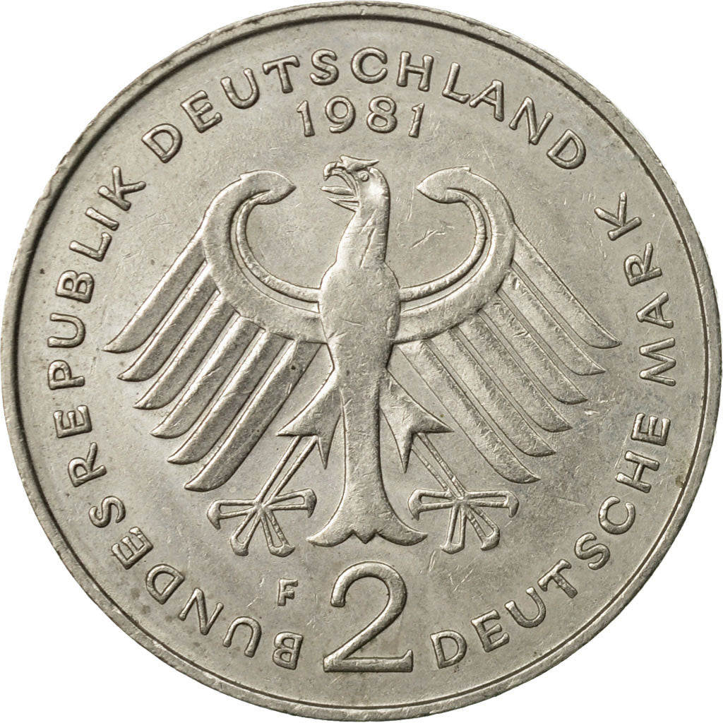 Coin, GERMANY - FEDERAL REPUBLIC, 2 Mark, 1981, Stuttgart, EF(40-45)