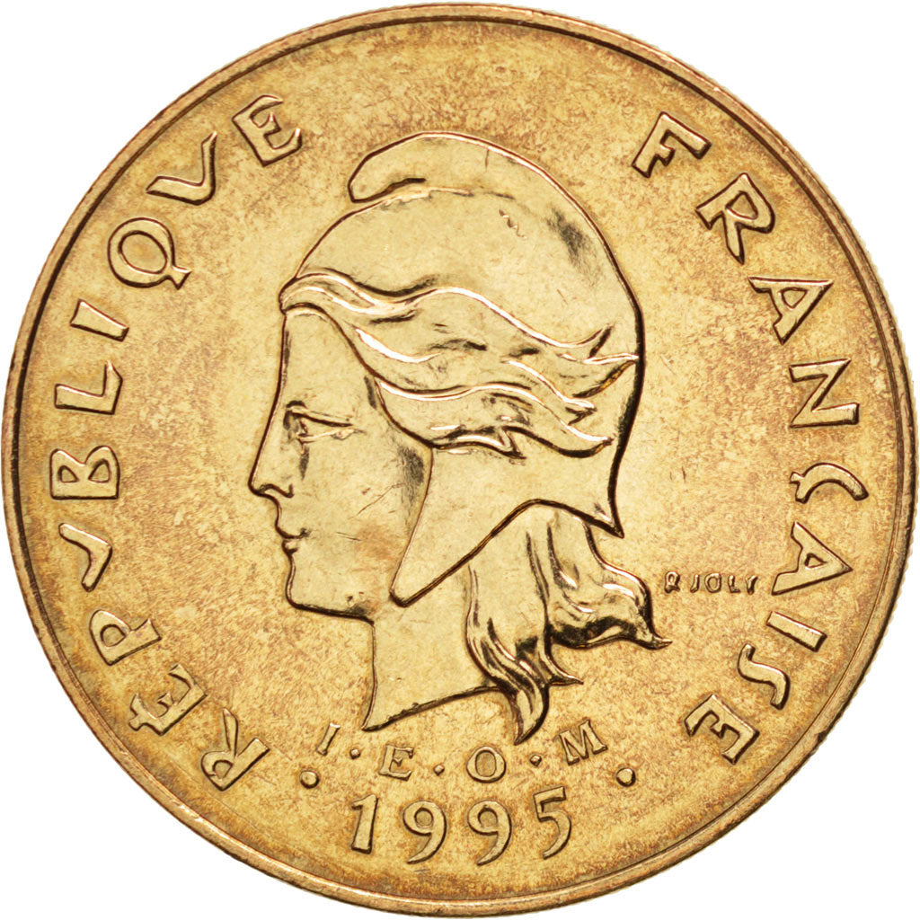 FRENCH POLYNESIA, 100 Francs, 1995, Paris, KM #14, MS(64), Nickel-Bronze, 30,...