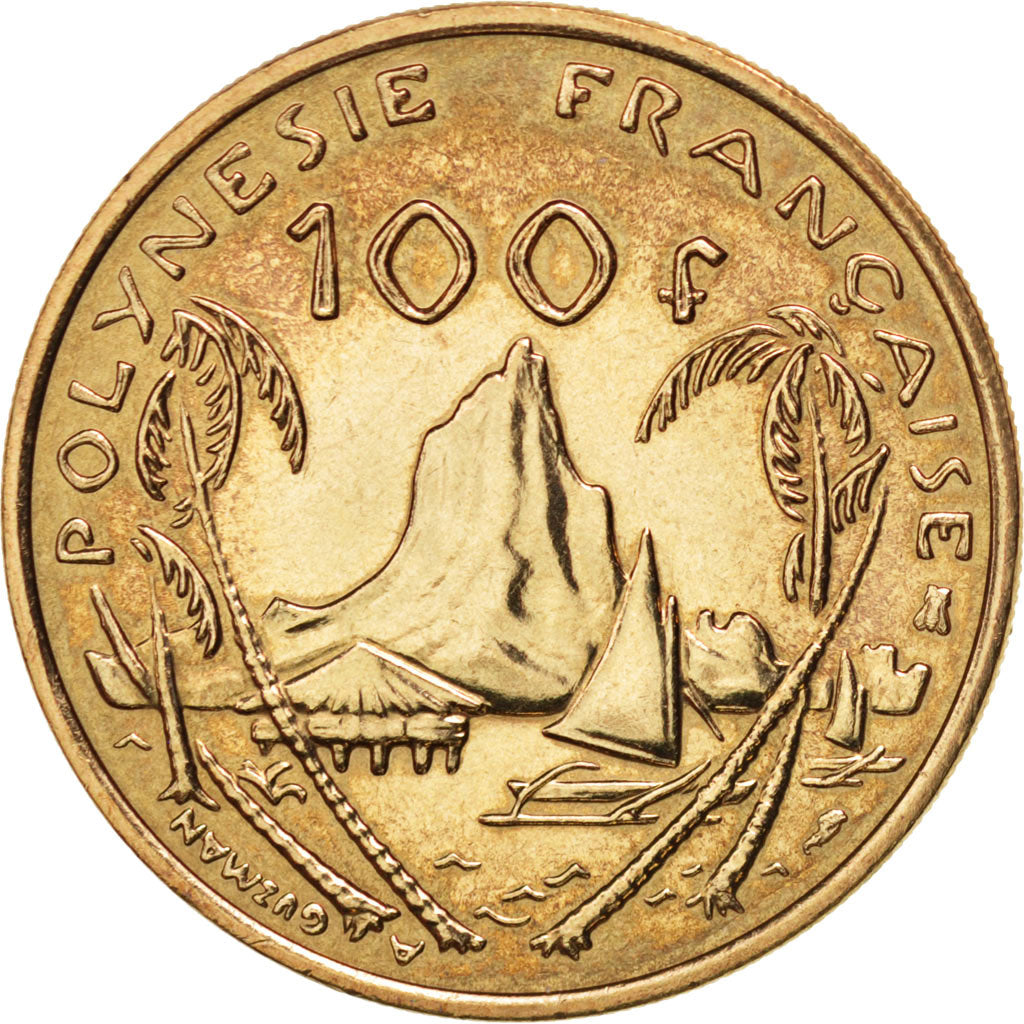 FRENCH POLYNESIA, 100 Francs, 1995, Paris, KM #14, MS(64), Nickel-Bronze, 30,...