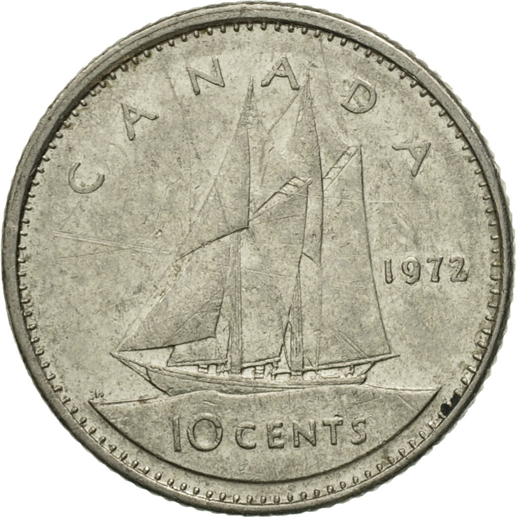 Coin, Canada, Elizabeth II, 10 Cents, 1972, Royal Canadian Mint, Ottawa