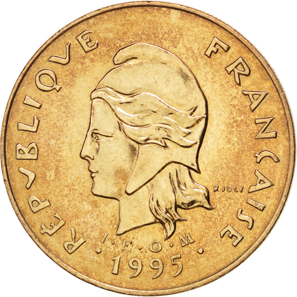 FRENCH POLYNESIA, 100 Francs, 1995, Paris, KM #14, MS(64), Nickel-Bronze, 30,...