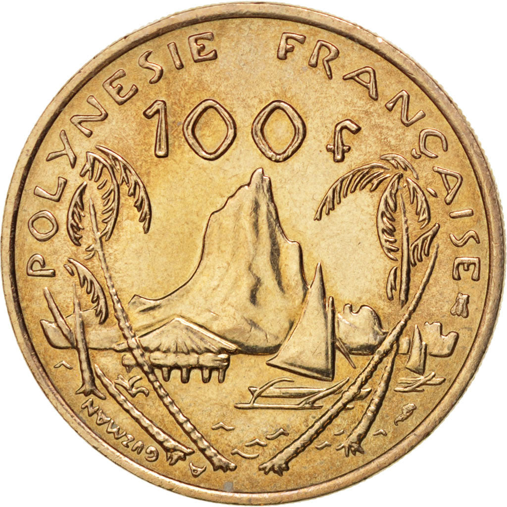 FRENCH POLYNESIA, 100 Francs, 1995, Paris, KM #14, MS(64), Nickel-Bronze, 30,...