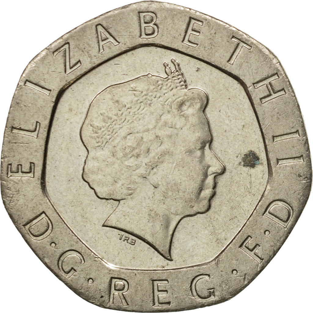 Coin, Great Britain, Elizabeth II, 20 Pence, 2002, AU(50-53), Copper-nickel