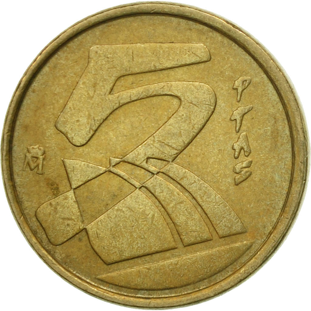 Coin, Spain, Juan Carlos I, 5 Pesetas, 1989, Madrid, EF(40-45), Aluminum-Bronze