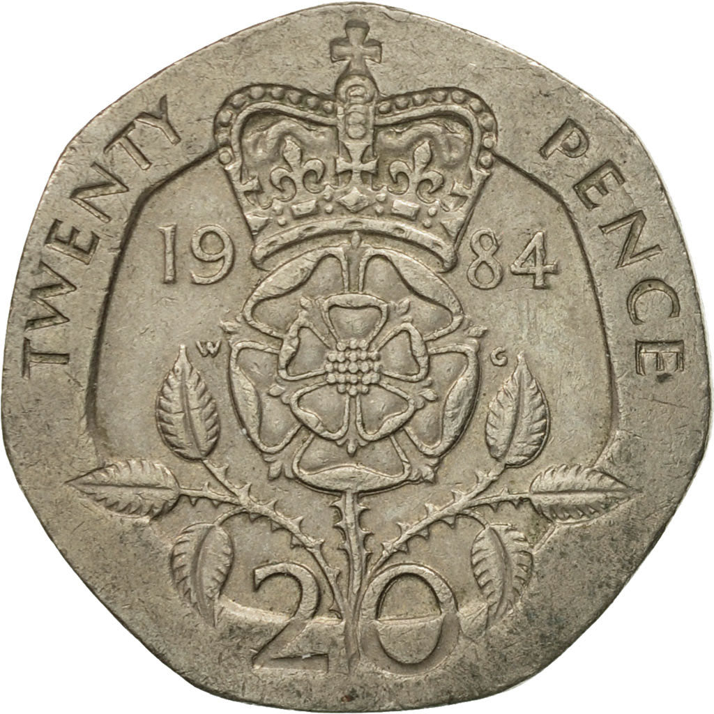 Coin, Great Britain, Elizabeth II, 20 Pence, 1984, EF(40-45), Copper-nickel