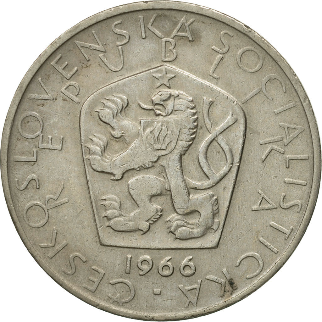Coin, Czechoslovakia, 5 Korun, 1966, EF(40-45), Copper-nickel, KM:60