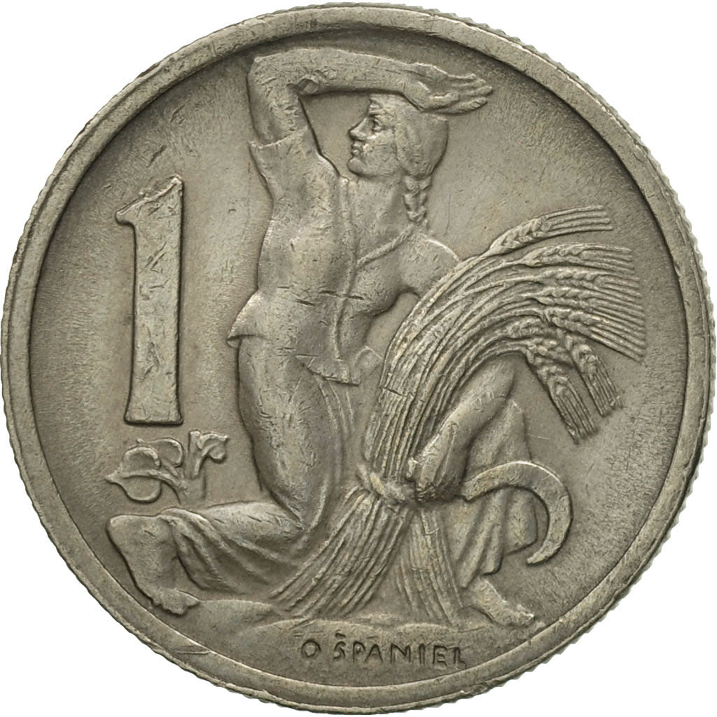 Coin, Czechoslovakia, Koruna, 1946, AU(50-53), Copper-nickel, KM:19