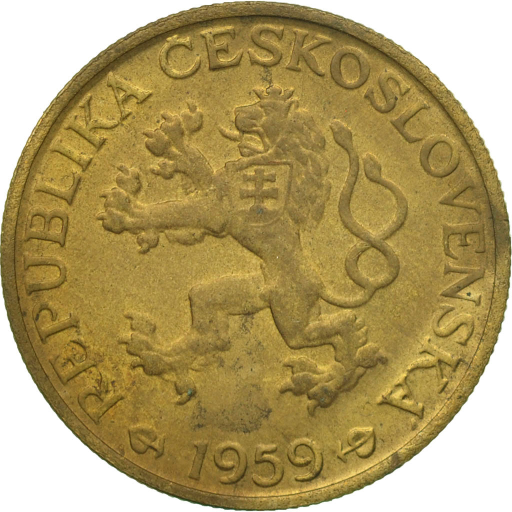 Coin, Czechoslovakia, Koruna, 1959, EF(40-45), Aluminum-Bronze, KM:46