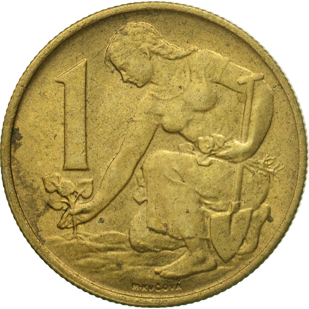 Coin, Czechoslovakia, Koruna, 1959, EF(40-45), Aluminum-Bronze, KM:46
