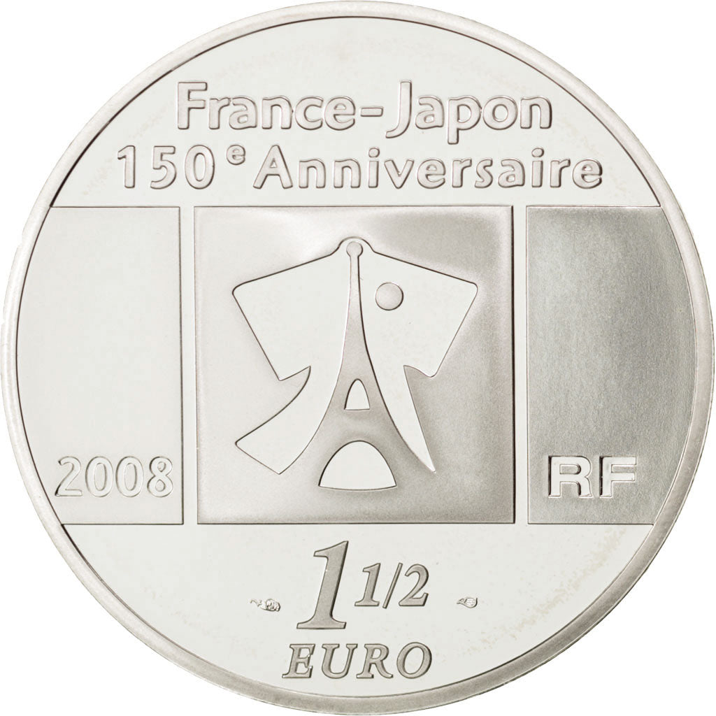 FRANCE, 1-1/2 Euro, 2008, KM #1551, MS(65-70), Silver, 37, 22.42