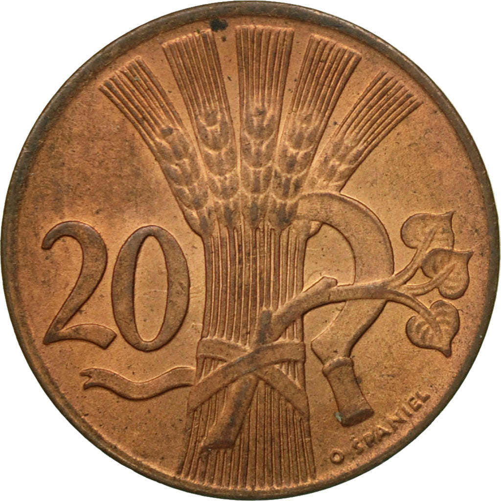Coin, Czechoslovakia, 20 Haleru, 1950, EF(40-45), Bronze, KM:20