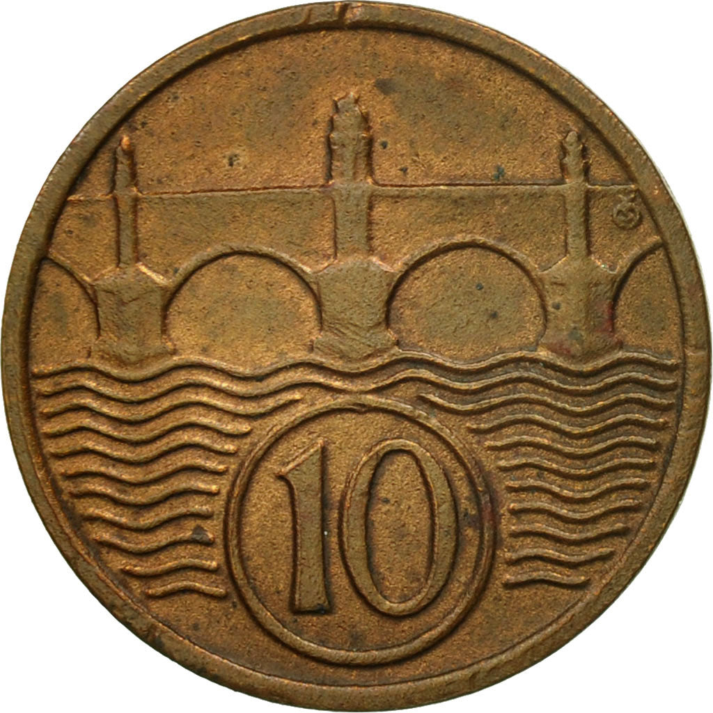 Coin, Czechoslovakia, 10 Haleru, 1932, EF(40-45), Bronze, KM:3
