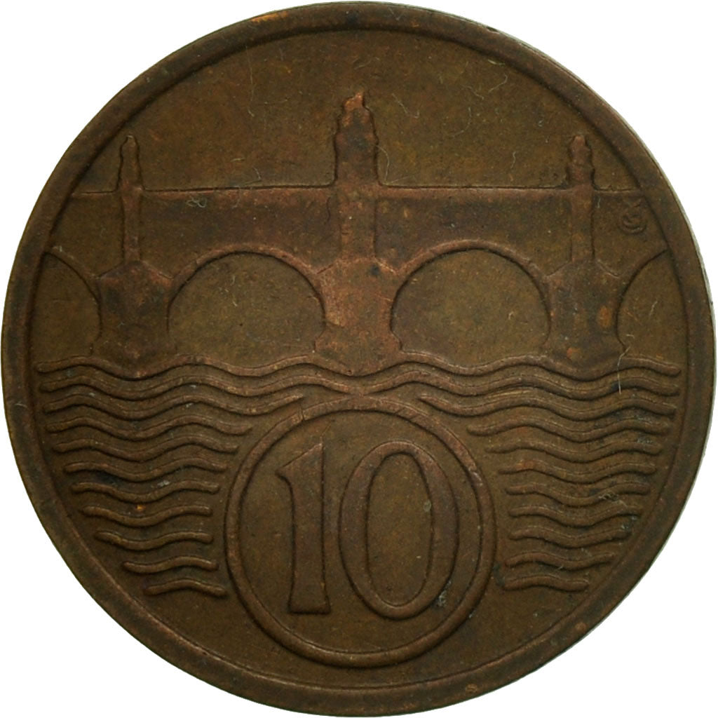 Coin, Czechoslovakia, 10 Haleru, 1934, EF(40-45), Bronze, KM:3