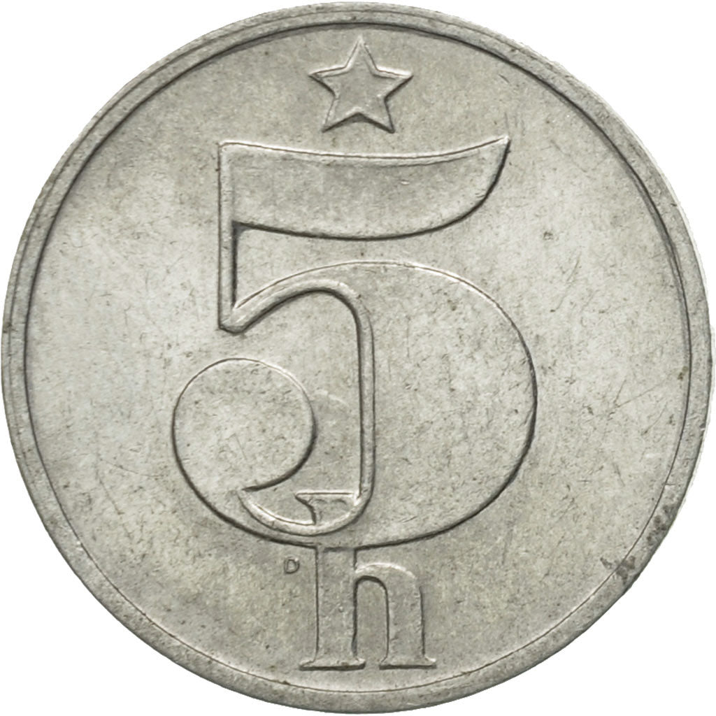 Coin, Czechoslovakia, 5 Haleru, 1979, EF(40-45), Aluminum, KM:86