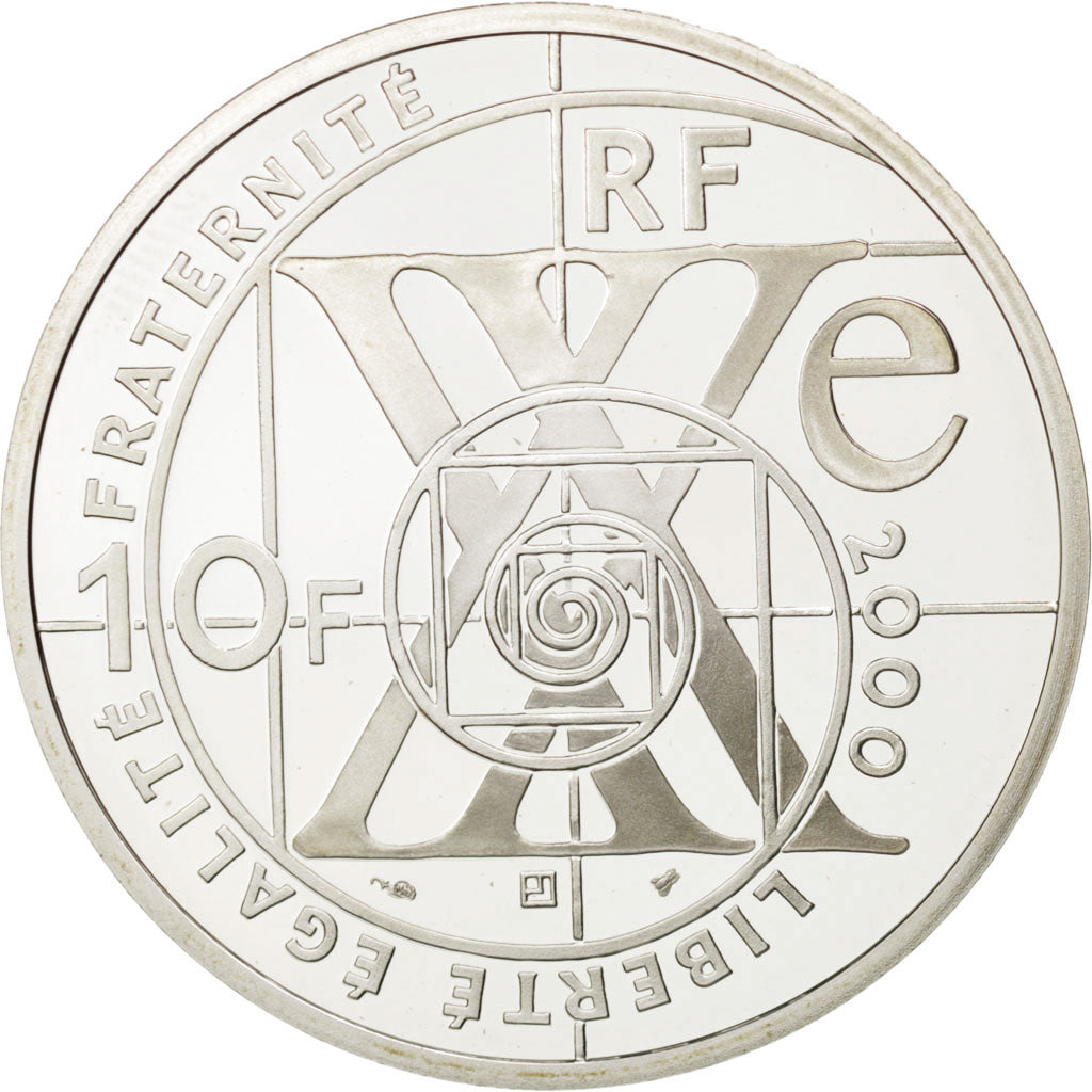 FRANCE, 10 Francs, 2000, Paris, KM #1218, MS(65-70), Silver, 22.14