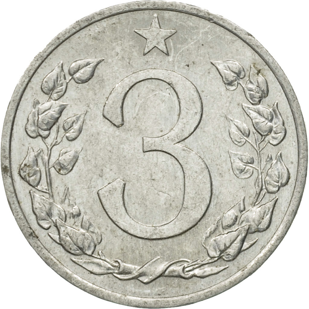 Coin, Czechoslovakia, 3 Halere, 1953, EF(40-45), Aluminum, KM:36