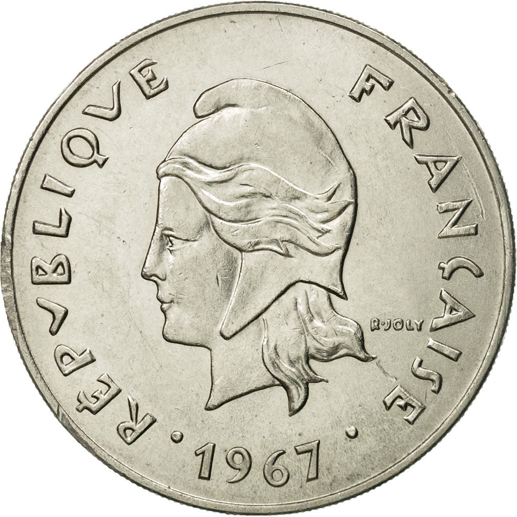 Coin, New Caledonia, 50 Francs, 1967, Paris, AU(50-53), Nickel, KM:7
