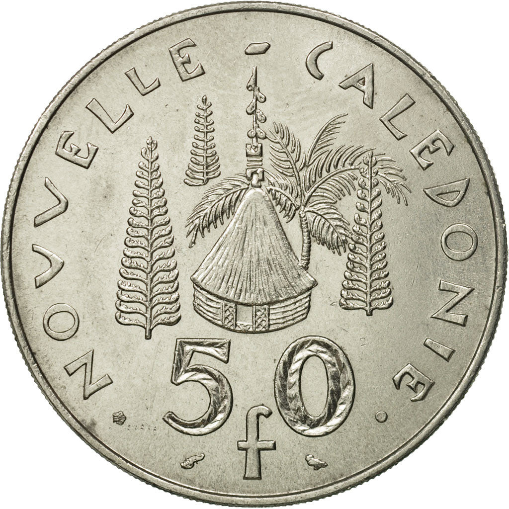 Coin, New Caledonia, 50 Francs, 1967, Paris, AU(50-53), Nickel, KM:7