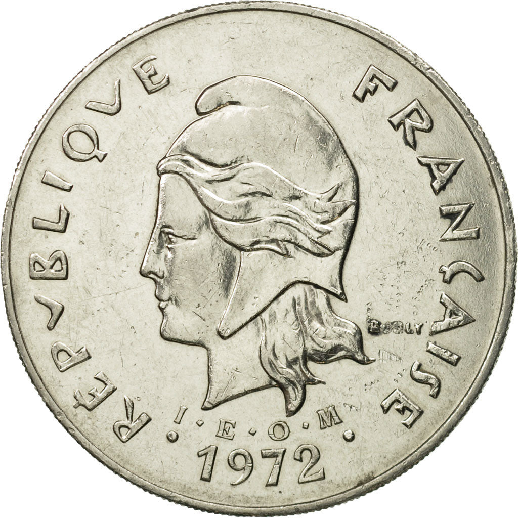 Coin, New Caledonia, 50 Francs, 1972, Paris, AU(50-53), Nickel, KM:13