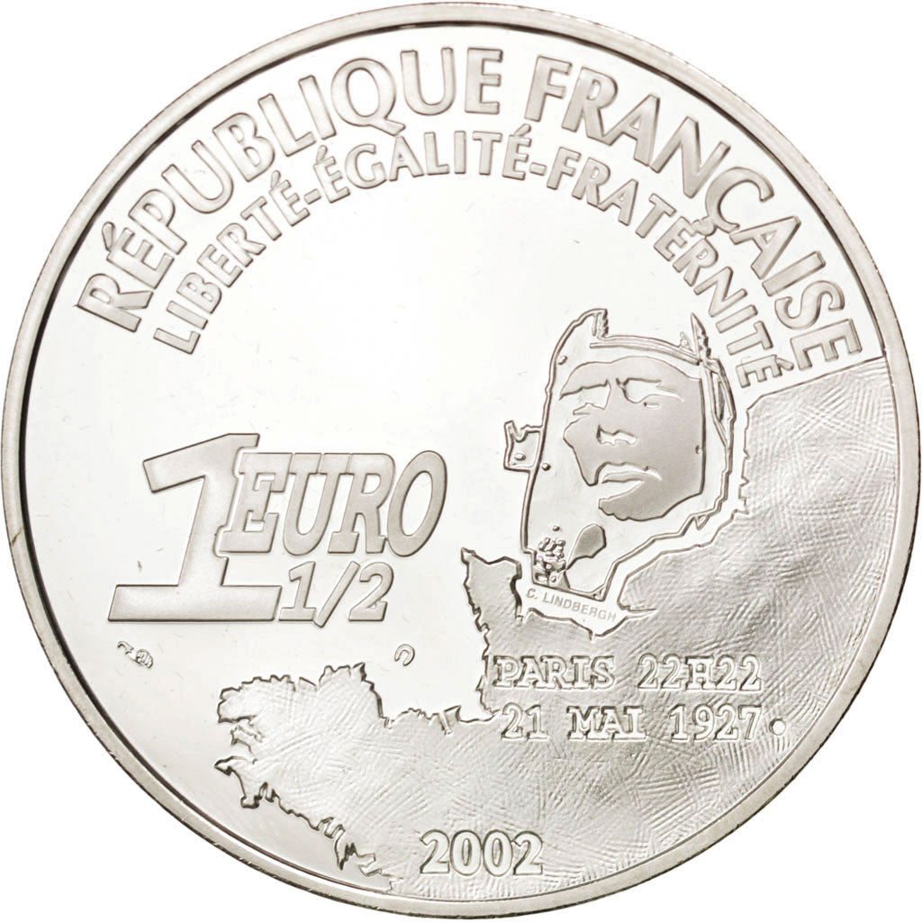 Coin, France, 1-1/2 Euro, 2002, MS(65-70), Silver, KM:1310