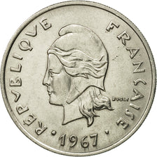 Coin, New Caledonia, 20 Francs, 1967, Paris, AU(50-53), Nickel, KM:6