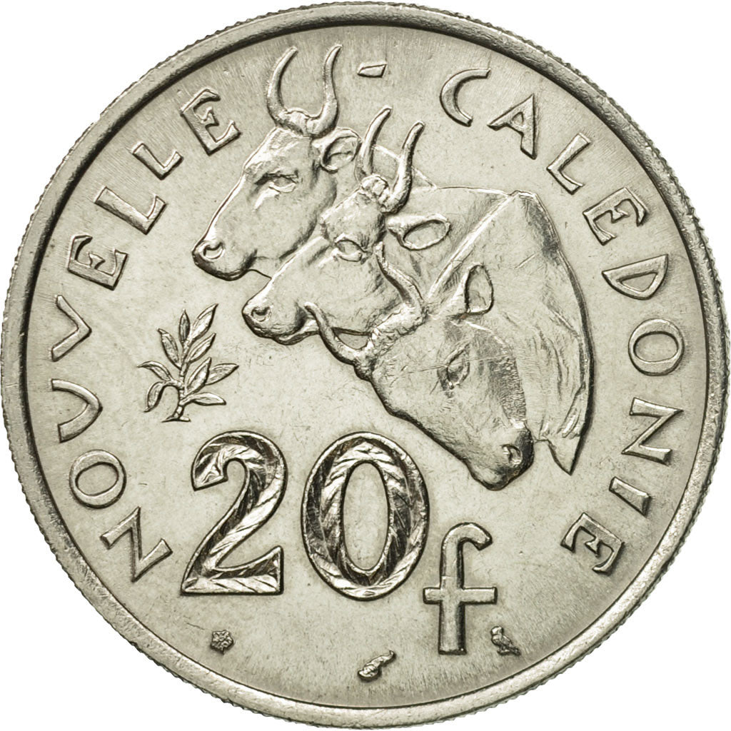 Coin, New Caledonia, 20 Francs, 1967, Paris, AU(50-53), Nickel, KM:6
