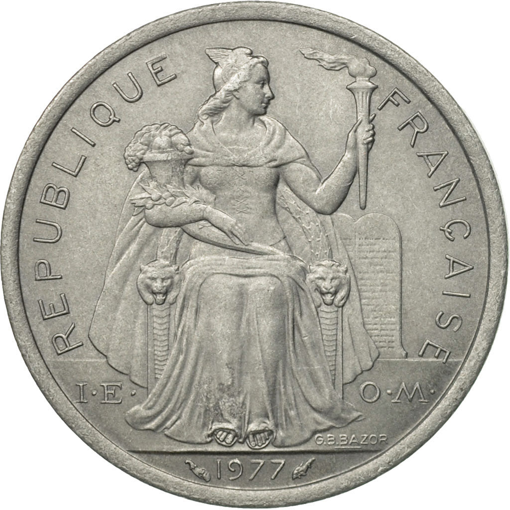 Münze, Neukaledonien, 2 Francs, 1977, Paris, SS, Aluminium, KM:14