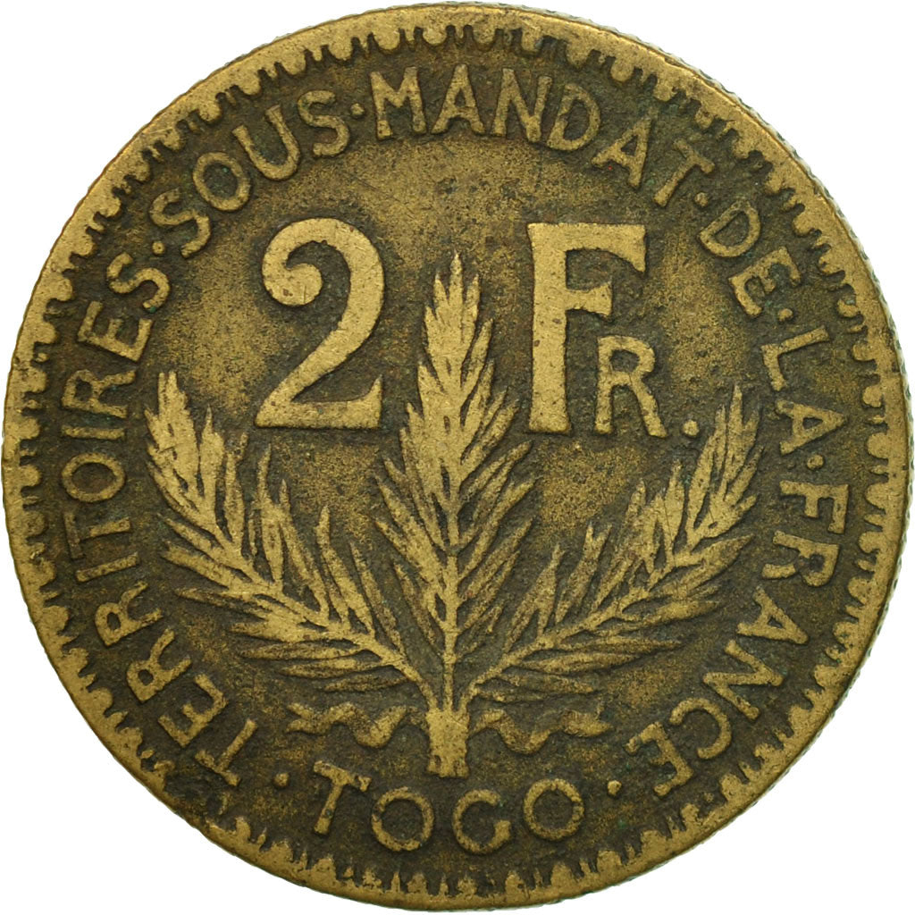 Moneta, Togo, 2 Francs, 1925, Paris, MB+, Alluminio-bronzo, KM:3