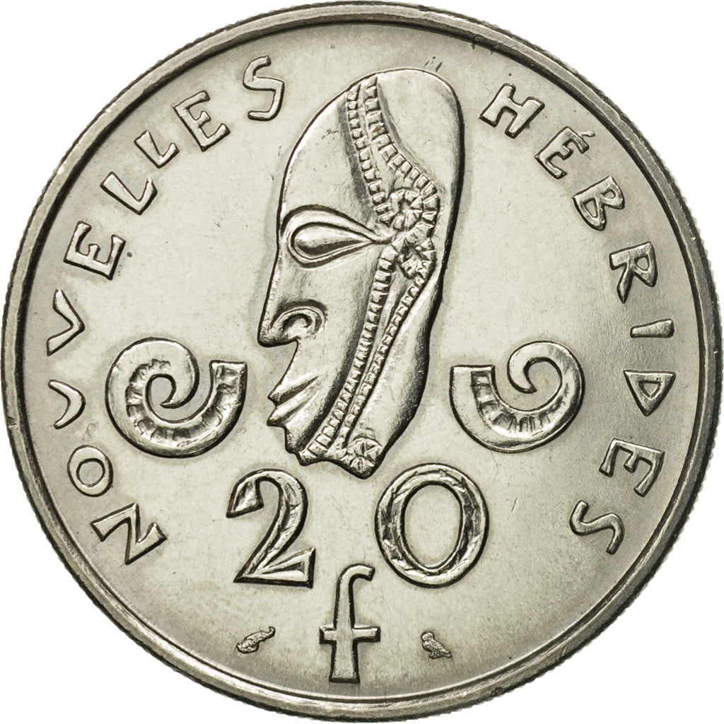 Coin, New Hebrides, 20 Francs, 1970, Paris, AU(50-53), Nickel, KM:3.1